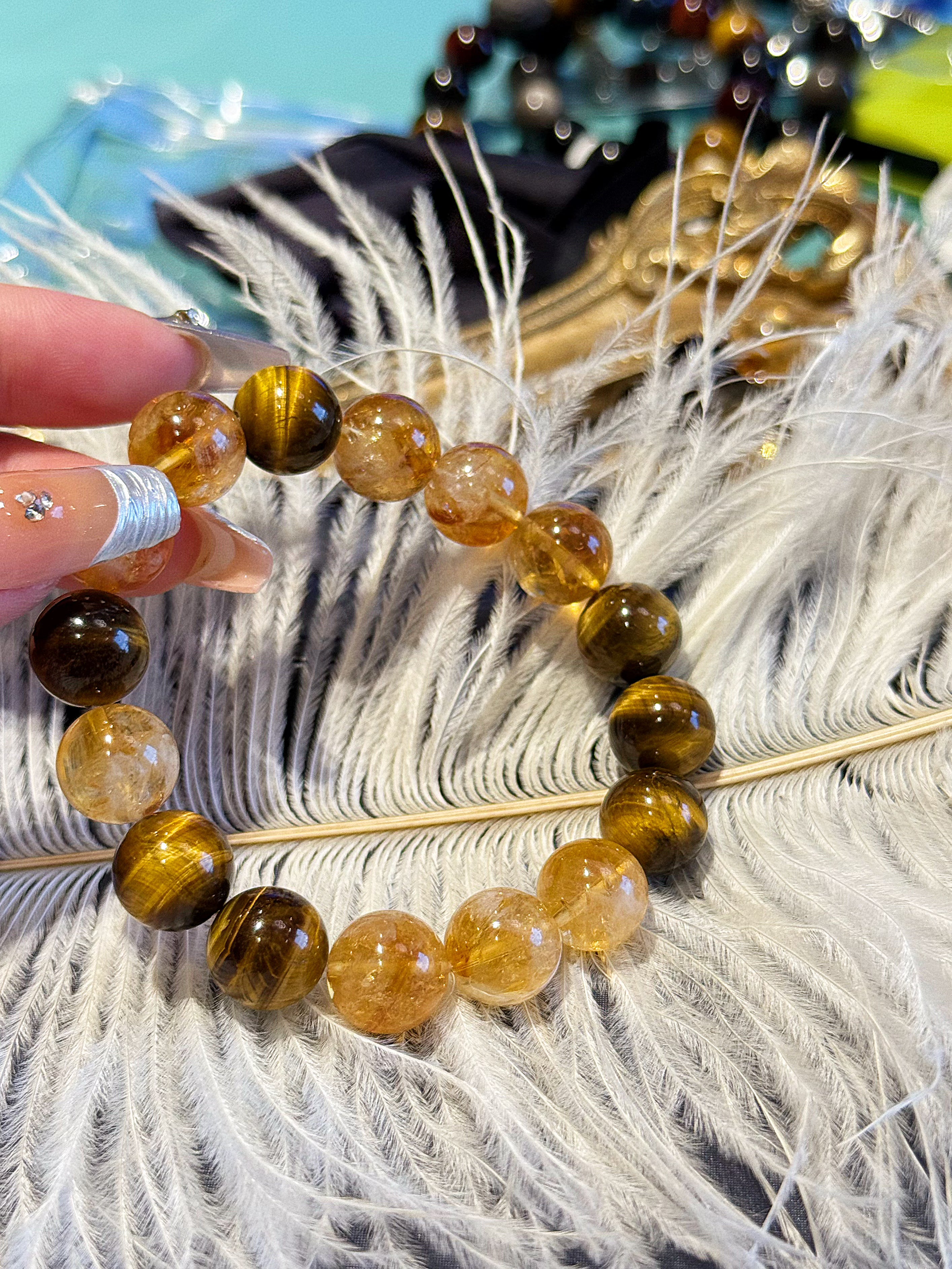 Golden Guardian: Natural Citrine & Tiger's Eye Wealth Shield Bracelet