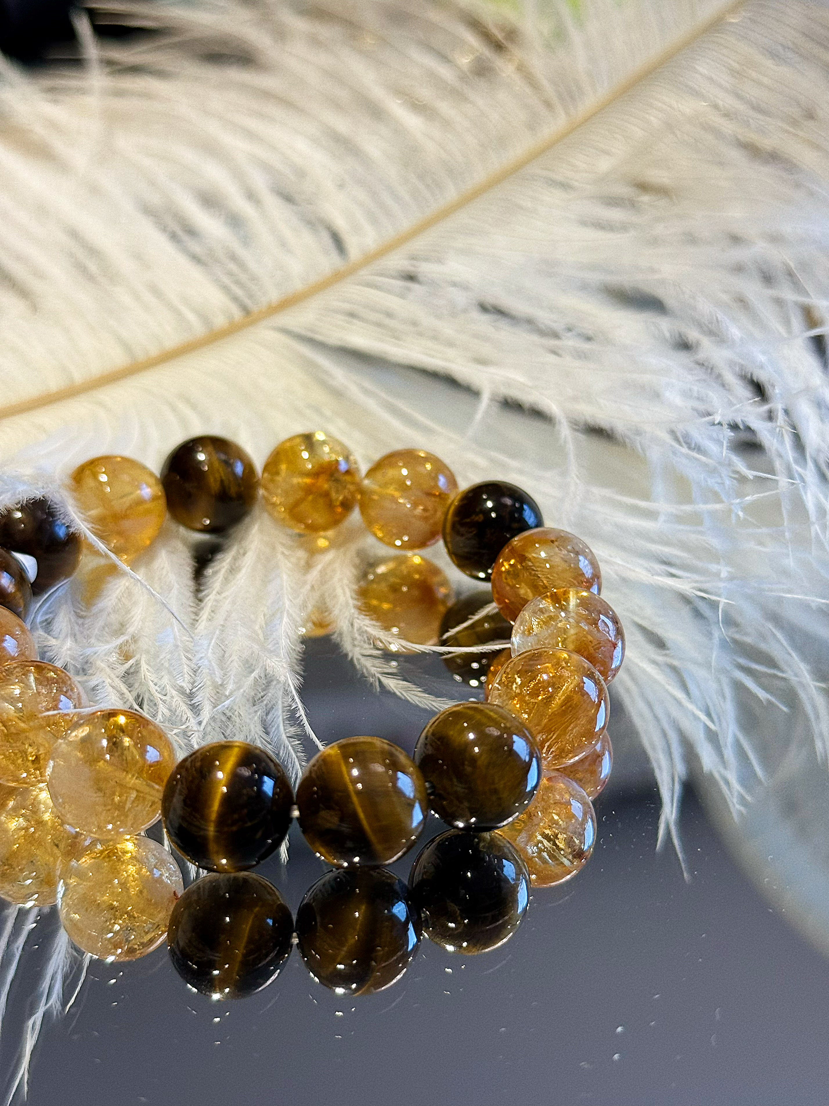 Golden Guardian: Natural Citrine & Tiger's Eye Wealth Shield Bracelet