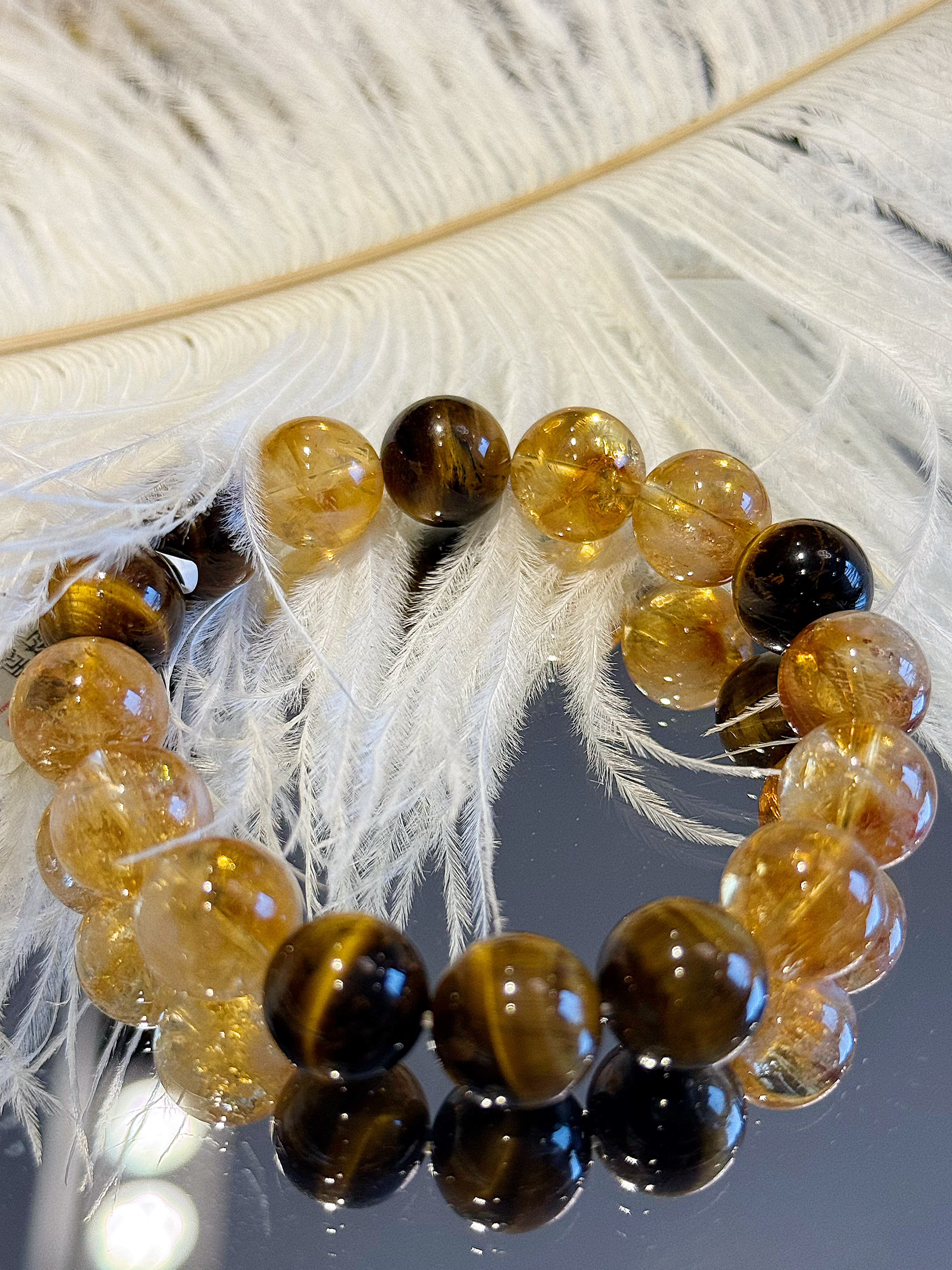 Golden Guardian: Natural Citrine & Tiger's Eye Wealth Shield Bracelet