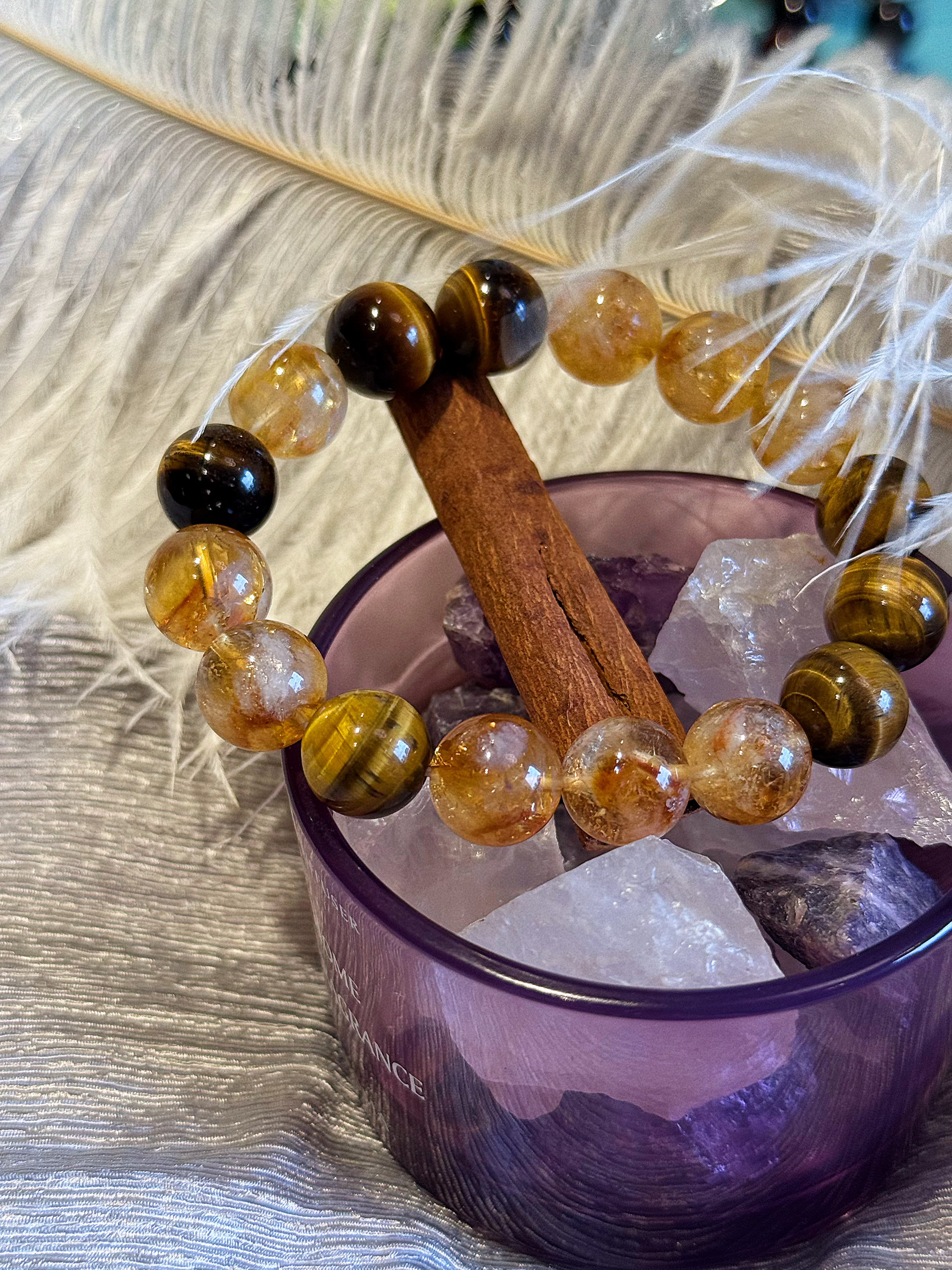 Golden Guardian: Natural Citrine & Tiger's Eye Wealth Shield Bracelet