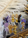 Starry Splendor: Natural Amethyst & Grey Moonstone 'Golden Koi' Fortune Bracelet