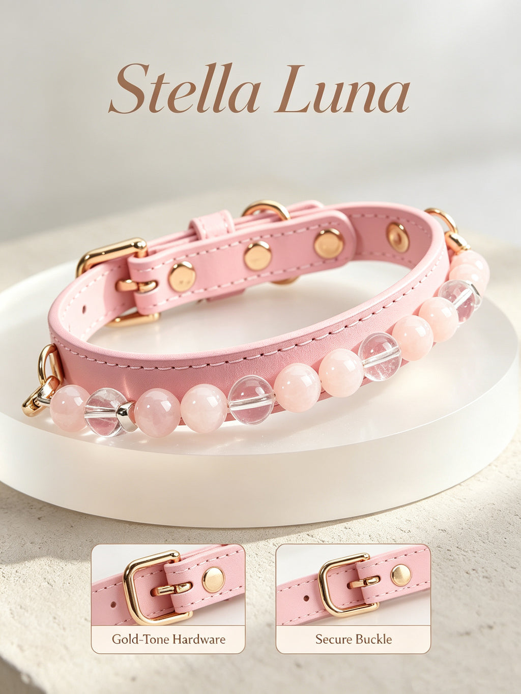 Aura Paws™ 'Unconditional Love' Rose Quartz & Aquamarine Energetic Syncing Pet Set