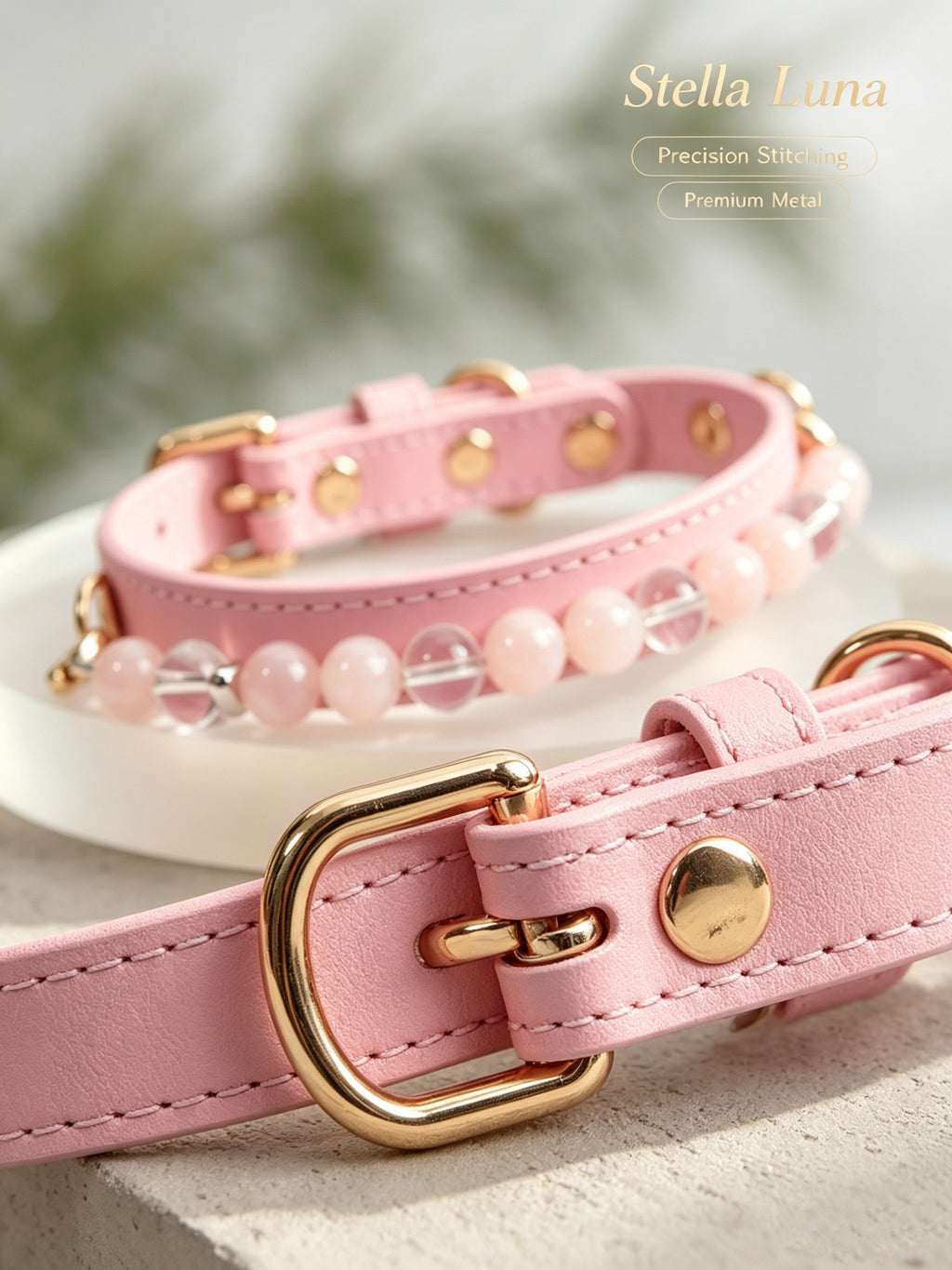 Aura Paws™ 'Unconditional Love' Rose Quartz & Aquamarine Energetic Syncing Pet Set