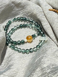 Eastern Serenity Rose Quartz & Garden Quartz Blessing Bracelet with 'Make a Wish' Charms