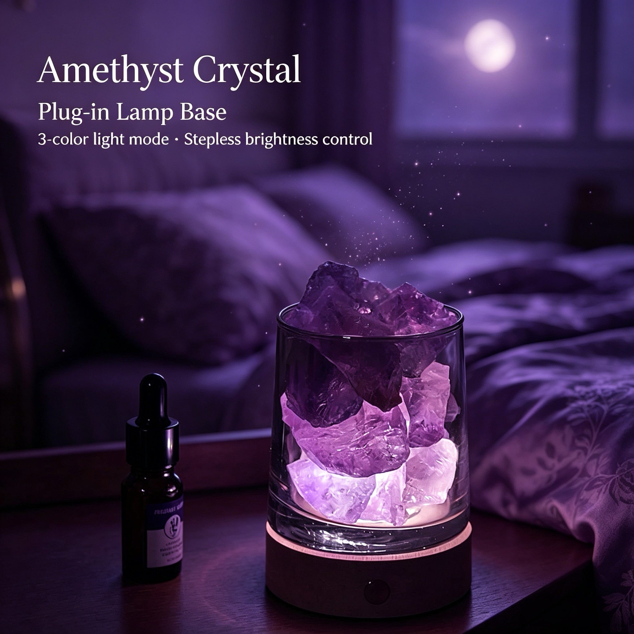 Luminous Sanctuary: Cordless Raw Crystal Aromatherapy Ambient Lamp