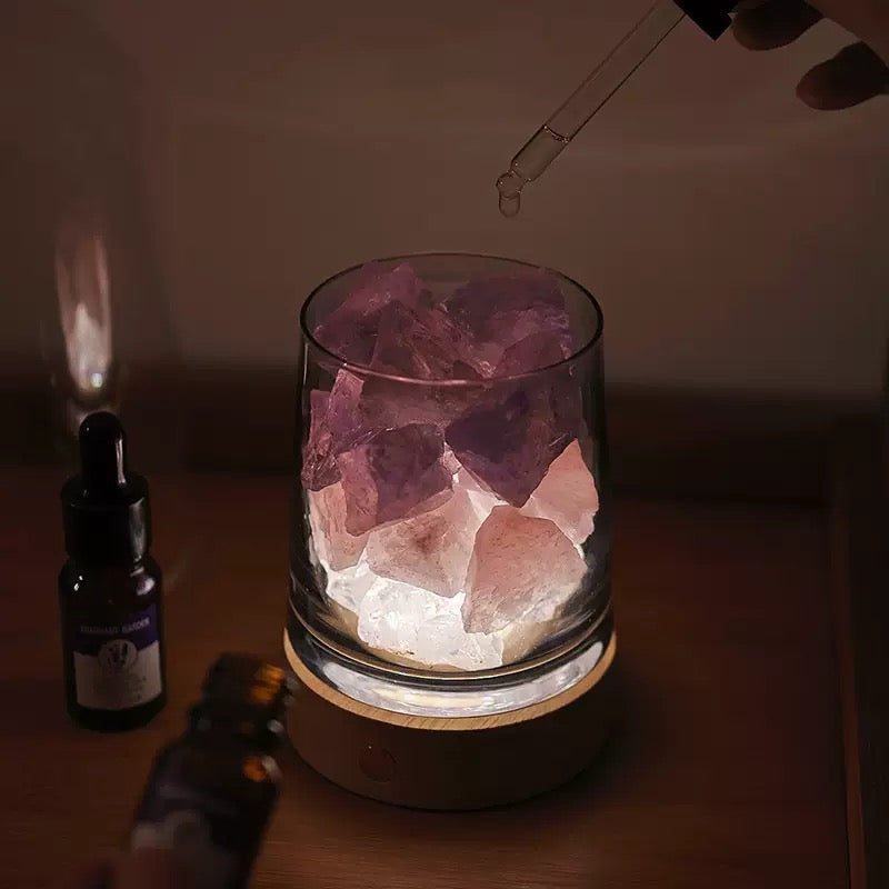 Luminous Sanctuary: Cordless Raw Crystal Aromatherapy Ambient Lamp