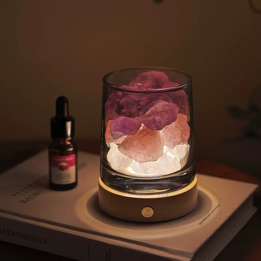 Luminous Sanctuary: Cordless Raw Crystal Aromatherapy Ambient Lamp