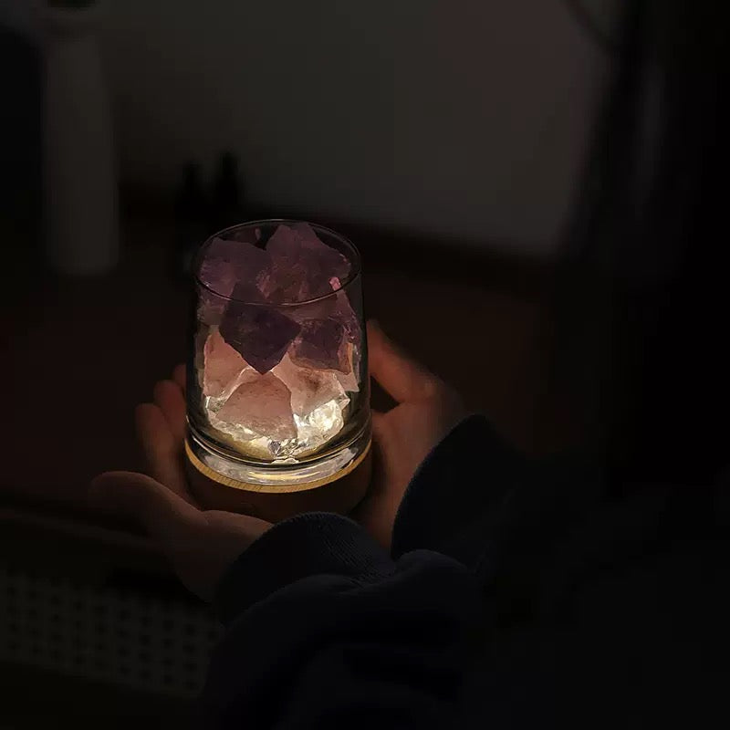 Luminous Sanctuary: Cordless Raw Crystal Aromatherapy Ambient Lamp