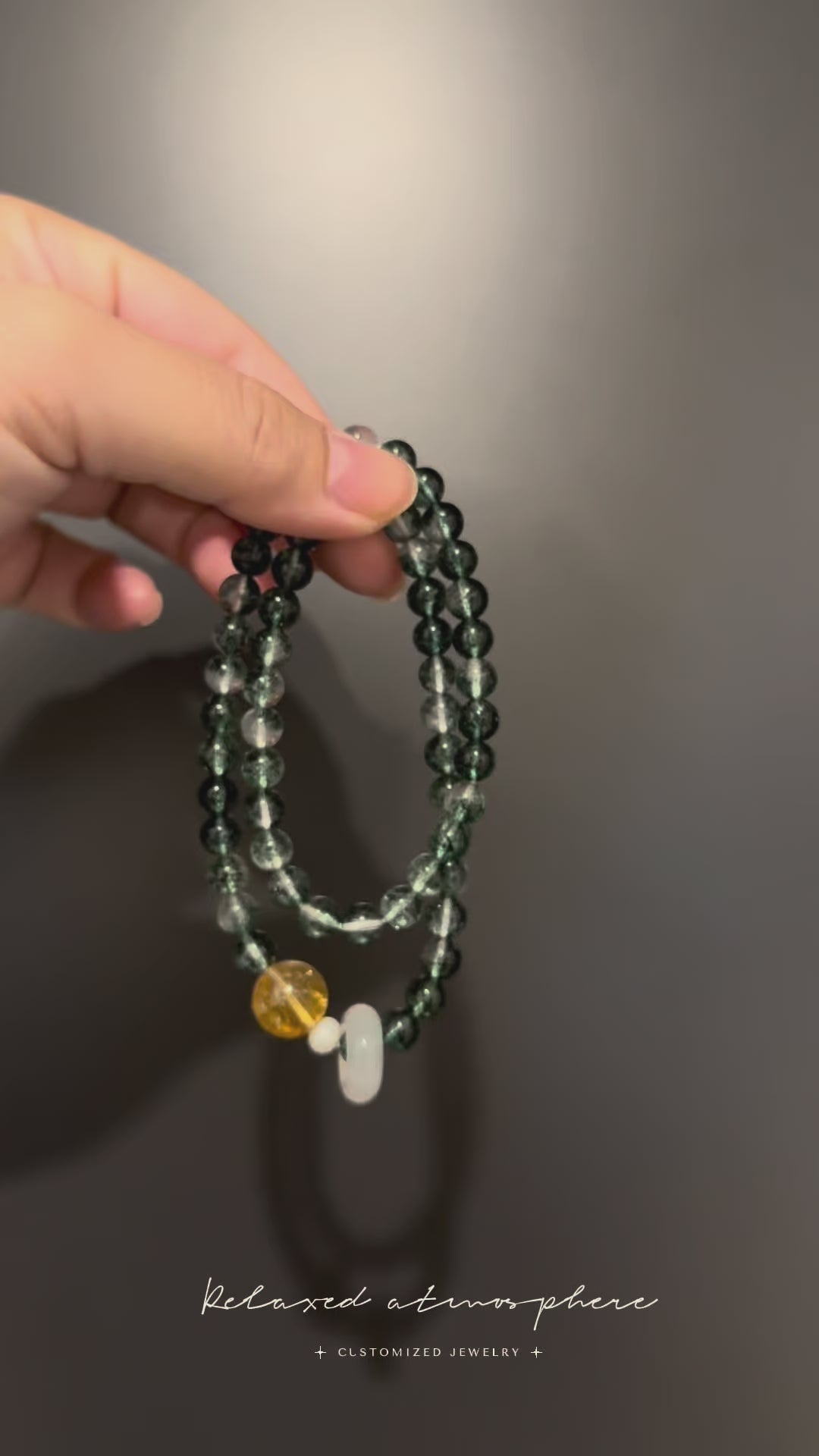 Eastern Serenity Rose Quartz & Garden Quartz Blessing Bracelet with 'Make a Wish' Charms